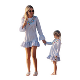 Mom And Daughter Nine Quarter Stripe Mini Dresses